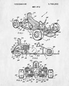 Go Kart Patent Print Racing Blueprint Track Car Poster 