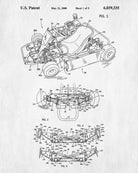 Gokart Patent Print Racing Blueprint Track Car Poster