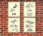 Go Kart Patent Prints Set of 4 Karting Blueprint Posters