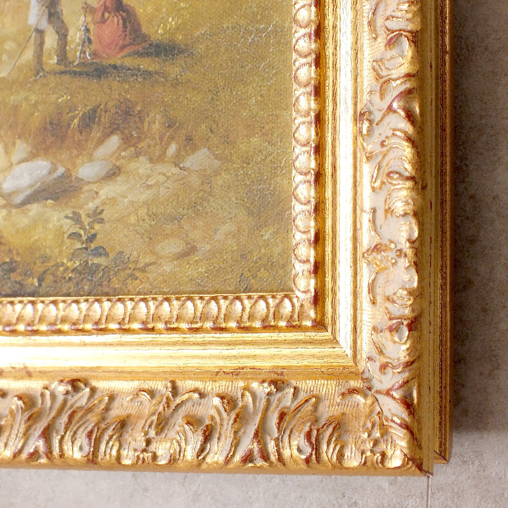 Baroque wooden frame - corner close up view