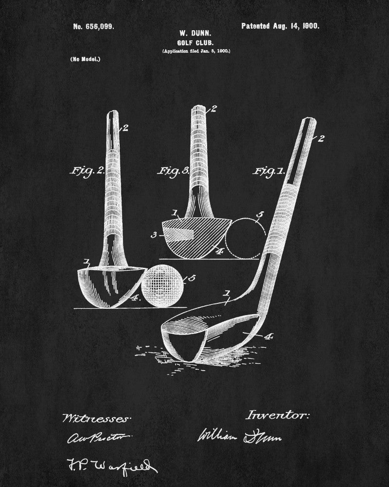 Golf Club Patent Print Golfing Blueprint Golfer Poster Decor