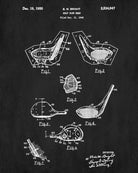 Golf Club Blueprint Golfing Patent Print Golfer Poster Wall Art