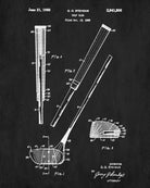 Golf Club Blueprint Golfer Poster Golfing Patent Print Wall Art