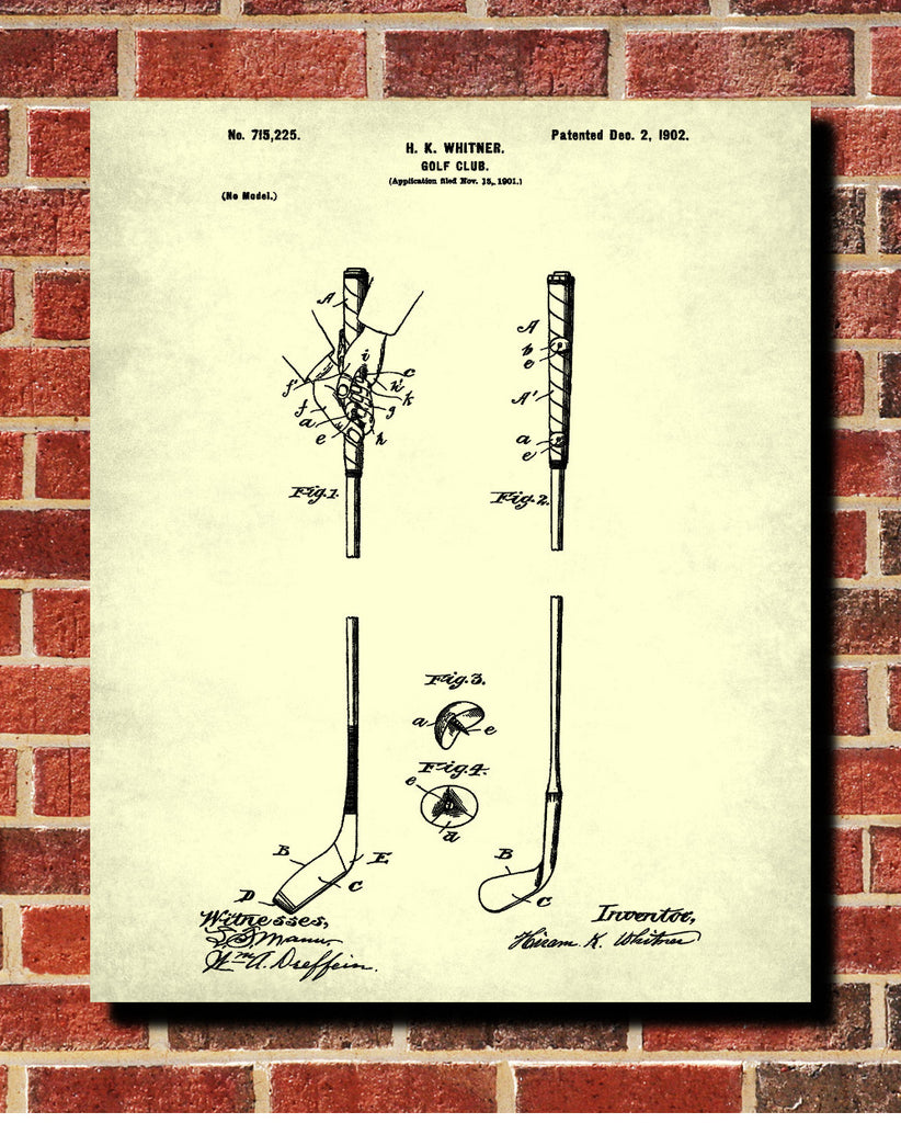 Golf Club Patent Print Golfer Blueprint Golfing Poster - OnTrendAndFab