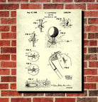 Golf Tee Patent Print Golfing Gift Golfer Poster