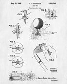 Golf Tee Patent Print Golfing Gift Golfer Poster