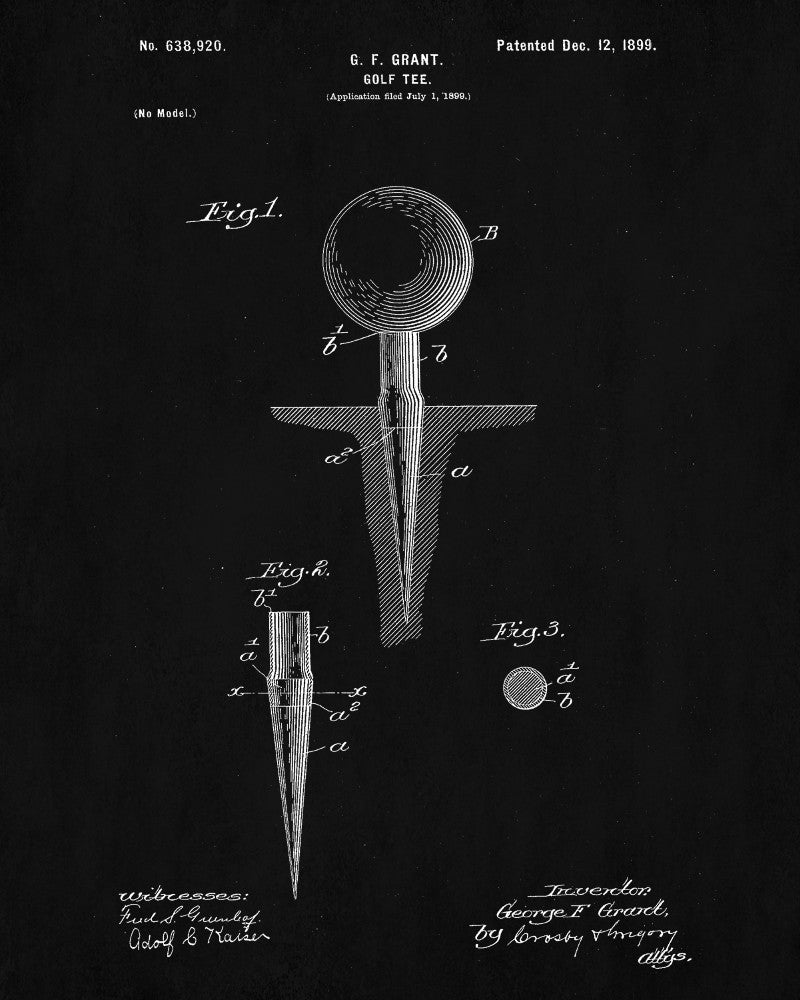 Golf Tee Patent Print Golfer Blueprint Golfing Poster - OnTrendAndFab