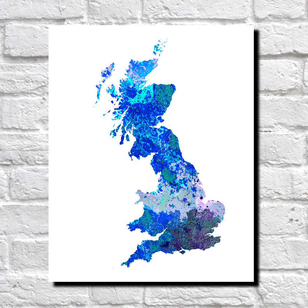 Great Britain Map Print Outline Wall Map of Great Britain