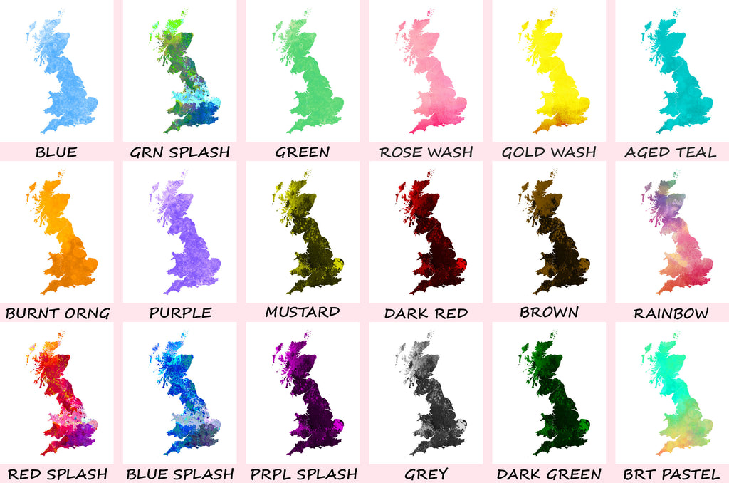 Great Britain Map Print Outline Wall Map of Great Britain