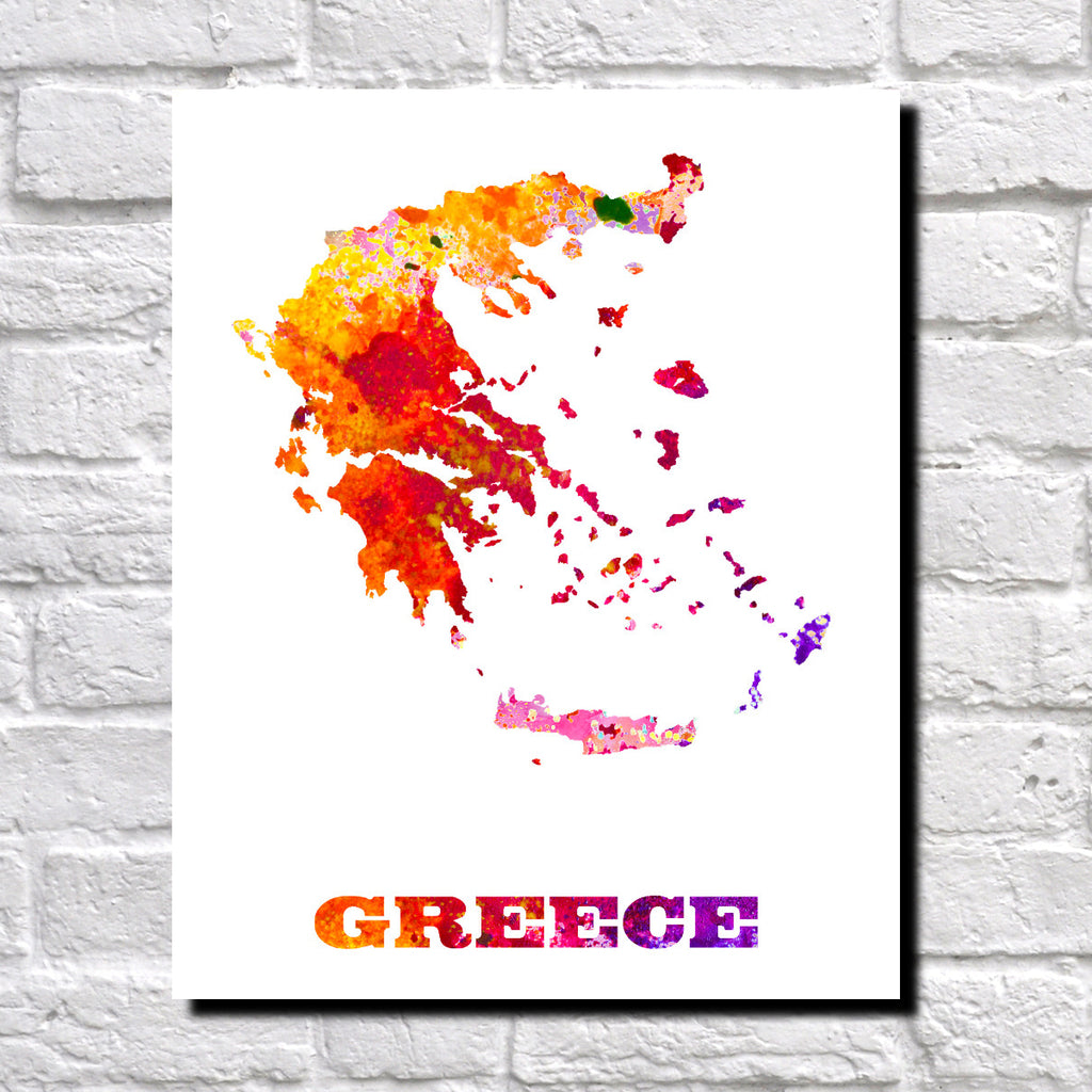 Greece Map Print Outline Wall Map of Greece