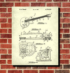 Guitar Blueprint Musical Instrument Poster Guitar Patent Print