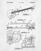 Guitar Blueprint Musical Instrument Poster Guitar Patent Print