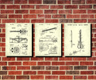 Guitar Patent Prints Set of 3 Guitar Blueprints Guitarist Posters 3C