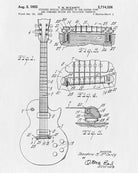 Guitar Patent Print Musical Instrument Blueprint Music Poster - OnTrendAndFab