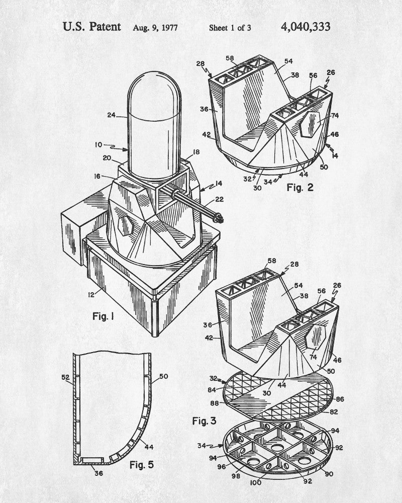 Gun Mount Patent Print Gun Turret Blueprint Navy Poster