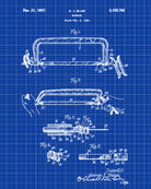 Hacksaw Patent Print Hand Tools Blueprint Workshop Poster