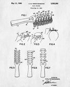 Hair Brush Patent Print Salon Poster Hairdressing Blueprint - OnTrendAndFab