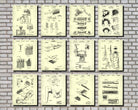 Hair Salon Wall Art Hairdresser, Hairdressing Print Set 12B