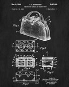 Handbag Patent Print Fashion Accessory Design Blueprint Poster