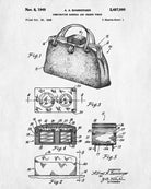 Handbag Patent Print Fashion Accessory Design Blueprint Poster