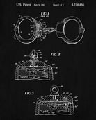 Handcuffs Patent Print Police Poster Law Enforcement Blueprint - OnTrendAndFab