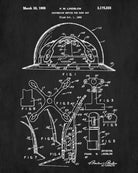 Hard Hat Patent Print Safety Equipment Blueprint Workshop Poster