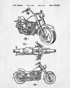 Harley Davidson Motorcycle Design Patent Print Poster - OnTrendAndFab