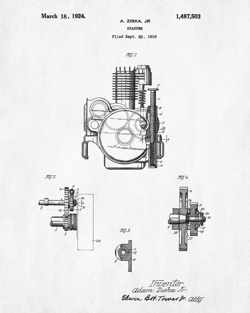 Harley Davidson Patent Motorcycle Print Biker Blueprint Poster - OnTrendAndFab