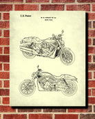 Harley Davidson Blueprint Biker Poster Motorcycle Patent Print - OnTrendAndFab