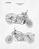 Harley Davidson Blueprint Biker Poster Motorcycle Patent Print - OnTrendAndFab