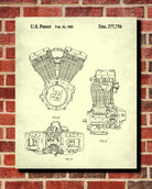 Harley Davidson Blueprint Motorcycle Patent Print Biker Poster - OnTrendAndFab