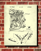 Harley Davidson Patent Print Motorcycle Design Biker Poster - OnTrendAndFab