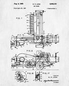 Farming Equipment Patent Print, Hay Baler Blueprint