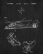 Helicopter Patent Print Military Pilot Blueprint Flying Poster - OnTrendAndFab