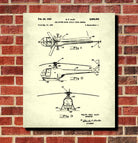 Helicopter Patent Print Pilot Blueprint Flying Poster