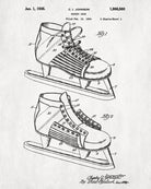 Ice Hockey Skate Boot Patent Print Sports Wall Art