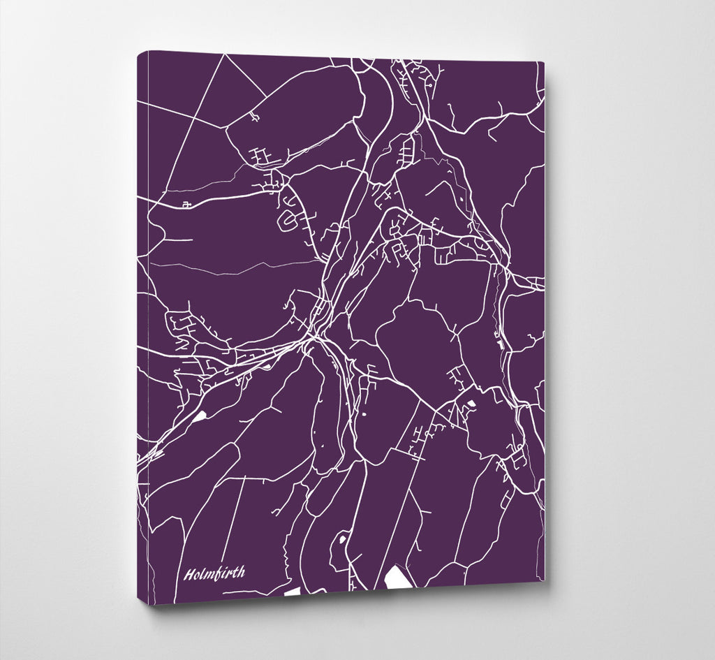 Holmfirth, UK City Street Map Print Feature Wall Art Poster