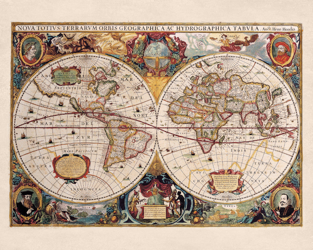 World Map Print Vintage Poster Old Map as Art - OnTrendAndFab