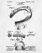 Horse Shoe Patent Print Riding Blueprint Equestrian Art Poster - OnTrendAndFab