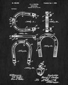 Horse Shoe Blueprint Equestrian Patent Print Riding Art Poster - OnTrendAndFab