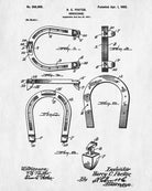 Horse Shoe Blueprint Equestrian Patent Print Riding Art Poster - OnTrendAndFab