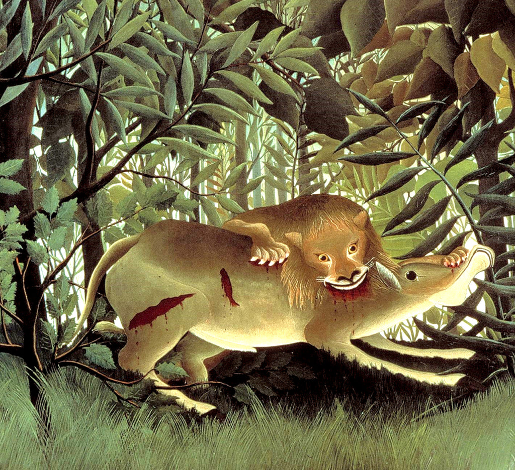 Henri Rousseau, Post- Impressionist Fine Art Print, Hungry Lion