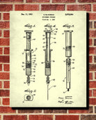 Hypodermic Syringe Patent Print Medical Blueprint Nurse Poster - OnTrendAndFab