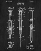 Hypodermic Syringe Patent Print Medical Blueprint Nurse Poster - OnTrendAndFab