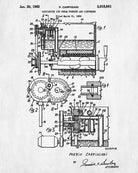 Ice Cream Machine Patent Print Cafe Poster Kitchen Wall Art Blueprint - OnTrendAndFab