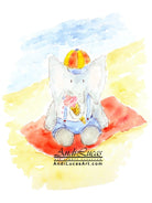 Elephant Ice Cream Cute Children's Nursery Wall Art Print