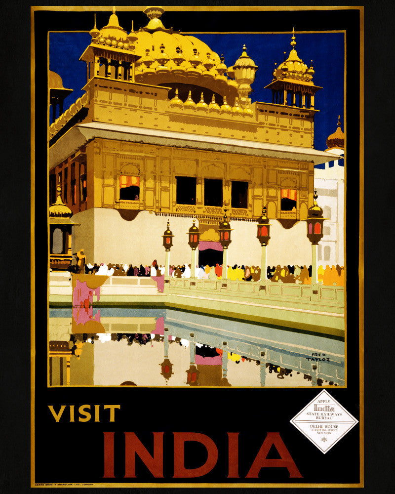 India Print Vintage Travel Poster Art - OnTrendAndFab