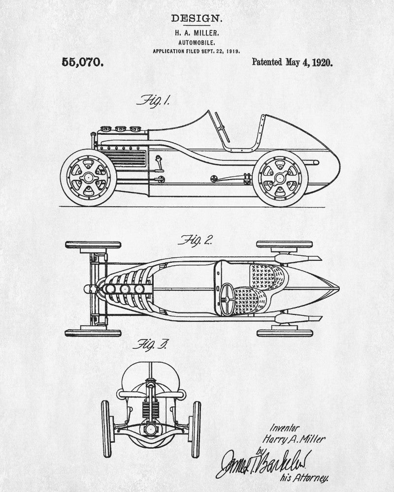 Indy Car Patent Print Racing Blueprint Indianapolis 500 Poster - OnTrendAndFab