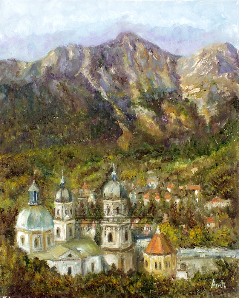 Innsbruck Mountain Landscape Oil Painting by Andi Lucas - OnTrendAndFab