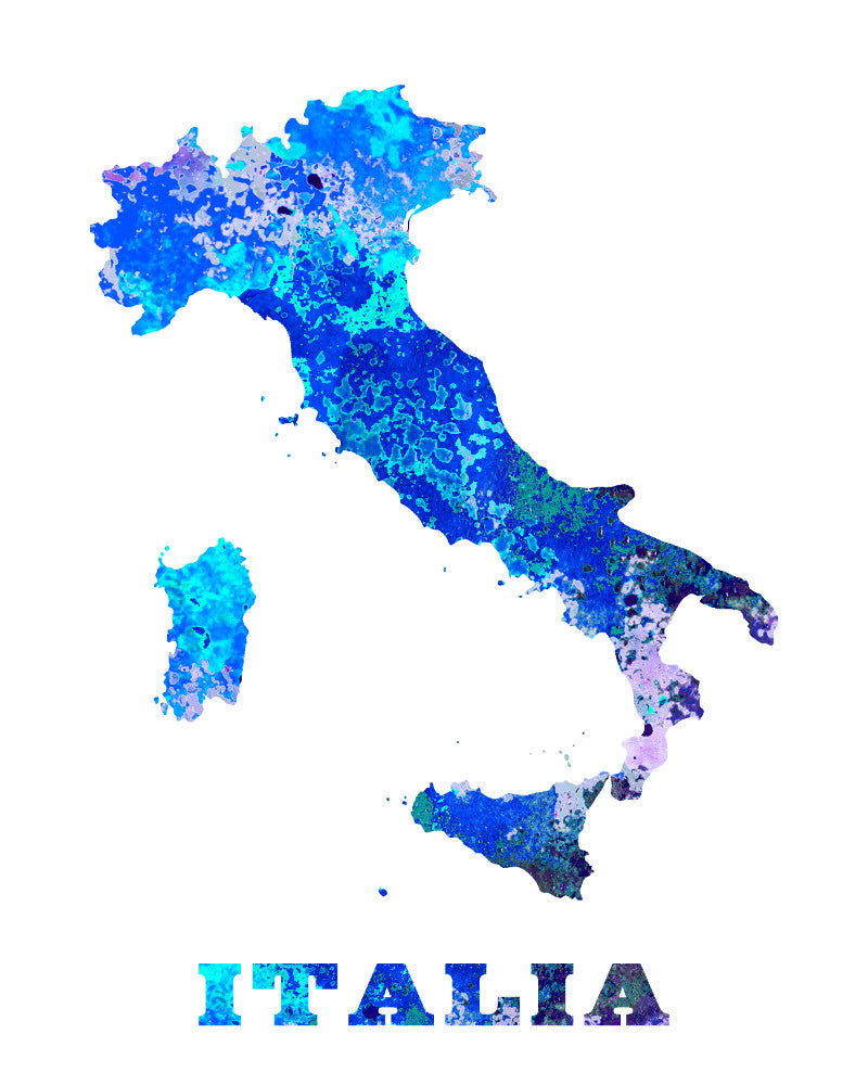 Italy Map Print Outline Wall Map of Italy